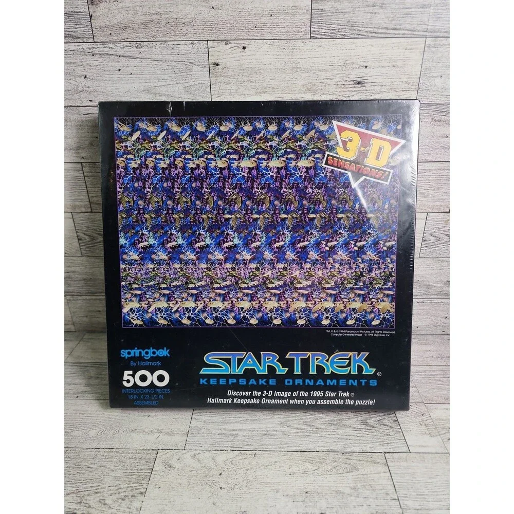 Star Trek 500 Piece Puzzle Keepsake Ornaments 3D 1994 New Vintage Springbok